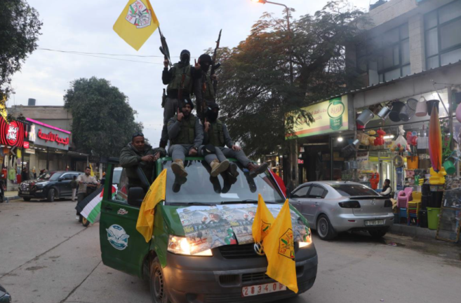 The PA security forces mark the anniversary in Jericho (Wafa, December 31, 2021).