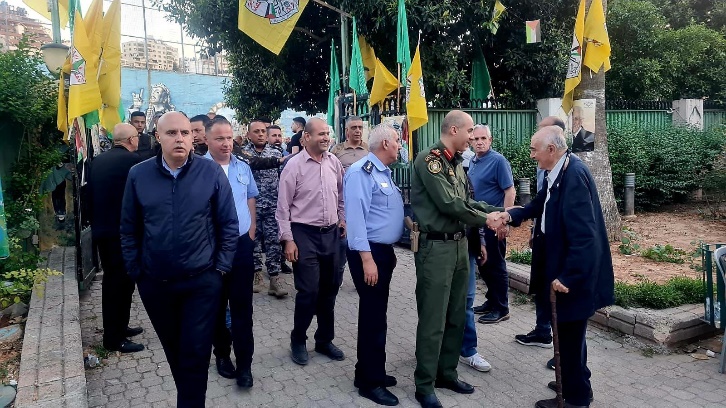 Operatives of the PA security services and members of the Fatah branch in Nablus offer their condolences (PA security services Telegram channel, May 4, 2023).