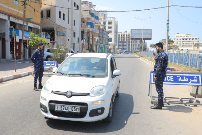 Hamas police forces deployed in the streets of Gaza during Operation Shield and Arrow (ministry of the interior in Gaza Facebook page, May 10, 2023).