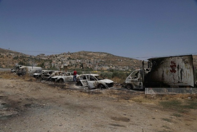 Settler damage in Luban al-Sharqiya (Wafa Facebook page, June 21, 2023).