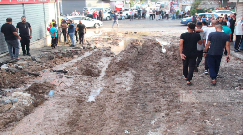 One of the roads in the refugee camp after the IDF removed the asphalt to locate IEDs (Wafa, July 24, 2023).