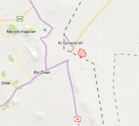 al-Qahtaniah (in red), Syria (Bing Map)