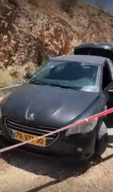 The Israeli vehicle attacked in the Jordan Valley (Magen David Adom, August 2, 2023).