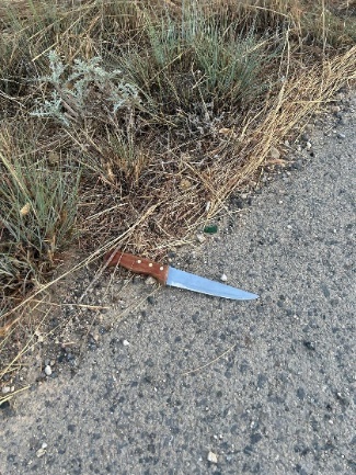 The knife found in the terrorist's possession (IDF spokesman's Twitter account, August 1, 2023).