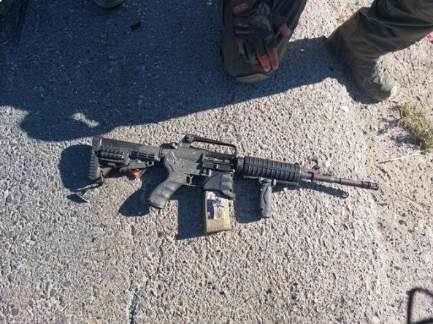 The rifle found in the vehicle (IDF spokesman's Twitter account, August 6, 2023)