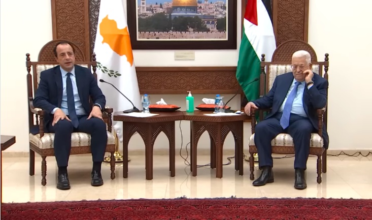 Mahmoud Abbas meets with Nikos Christodoulides (Mahmoud Abbas' Facebook page, August 2, 2023).