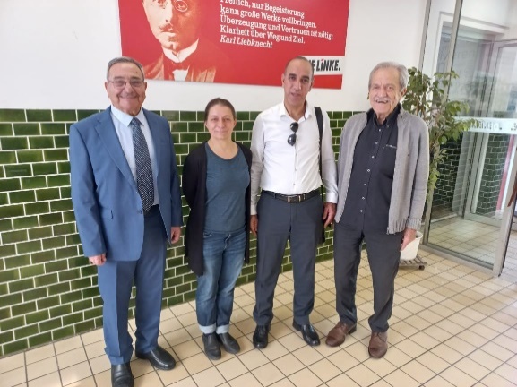 a meeting with the woman in charge of international relations in Die Linke party (Facebook page of the PLO Anti-Discrimination and Apartheid Department, June 9, 10, 2023)