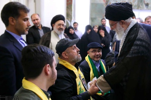 The delegation of wounded Hezbollah operatives meets with Iran's leader Khamenei (Iranian leader's website, July 13, 2018).