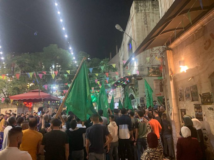 A procession in Nablus (Shehab Twitter account, October 11, 2023)