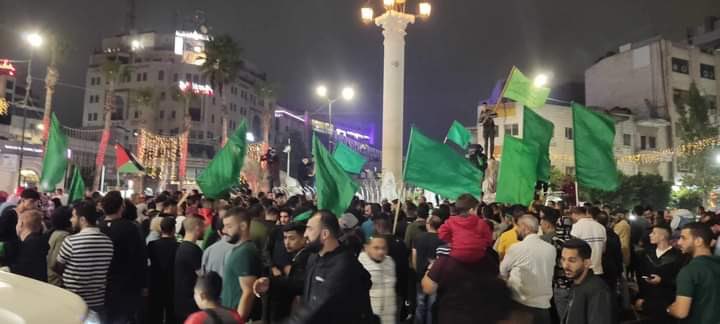 A march in Ramallah (Shehab Twitter account, October 11, 2023)