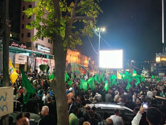 A procession in Hebron (Shehab Twitter account, October 11, 2023)