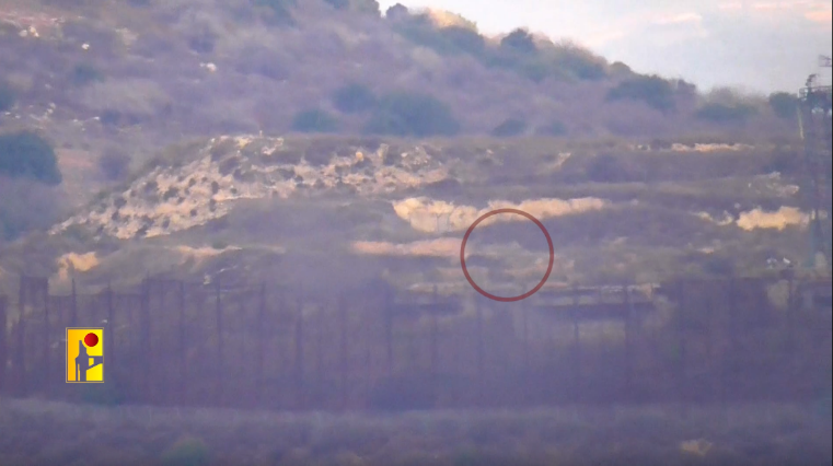 Photos from a Hezbollah video documenting the anti-tank fire at Zar'it (Hezbollah combat information Telegram channel, October 18, 2023)