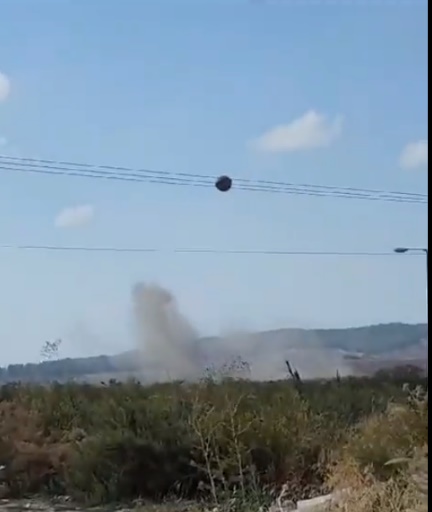 A rocket falls near Latrun (QudsN Twitter account, October 20, 2023)