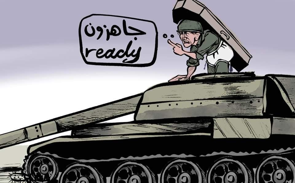 Palestinian cartoon mocking the concern shown by the IDF (Muhammad Sabaana’s Facebook page, October 23, 2023)