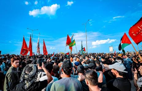 הפגנת תמיכה בפלסטינים בעיראק על גבול ירדן (אלסומריה, 27 באוקטובר 2023)