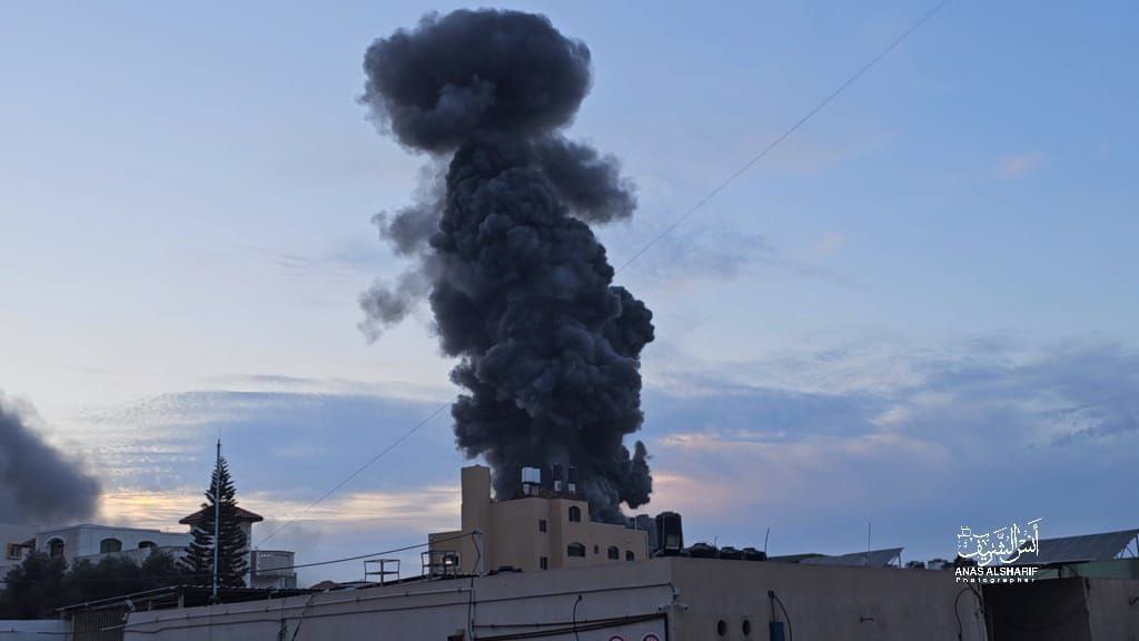 An attack near the Indonesian Hospital in the northern Gaza Strip. 