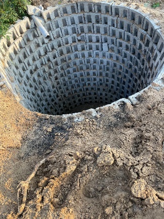 A tunnel shaft exposed by the forces.