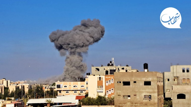 Israeli Air Force attack in the northern Gaza Strip (Shehab X account, November 16, 2023).