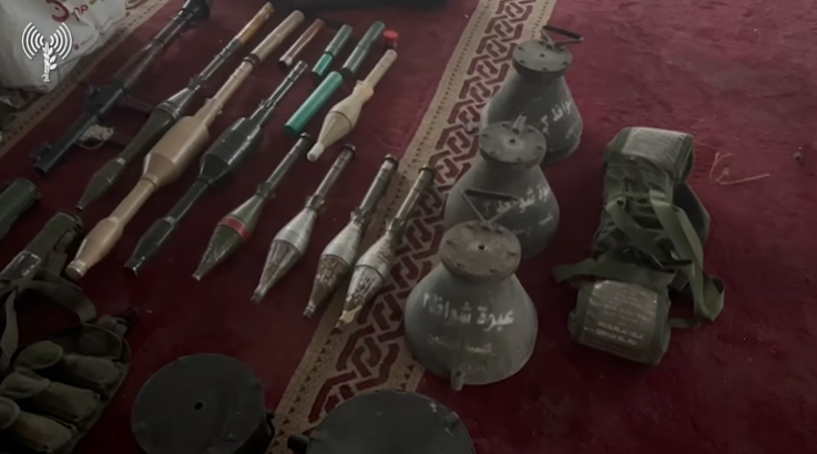 Weapons and rockets found inside a mosque (IDF spokesperson’s website, November 20, 2023)