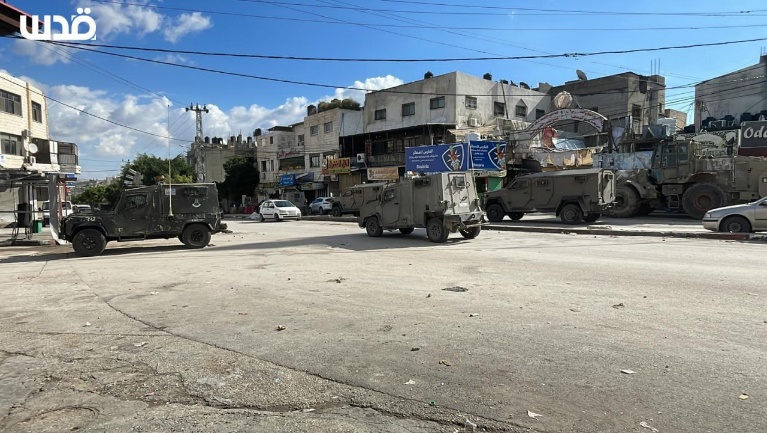 Activity of the Israeli security forces in the Balata refugee camp in Nablus (QudsN X account, November 21, 2023) 