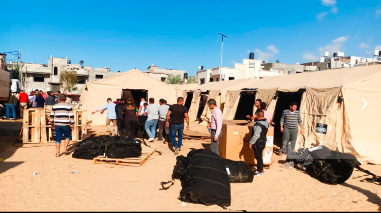 העבודות להקמת בית חולים שדה הירדני בח'אן יונס (ופא, 21 בנובמבר 2023)