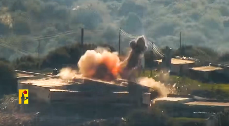 Guided missile hits a building in Dovev (Hezbollah's combat information Telegram channel, December 26, 2023)