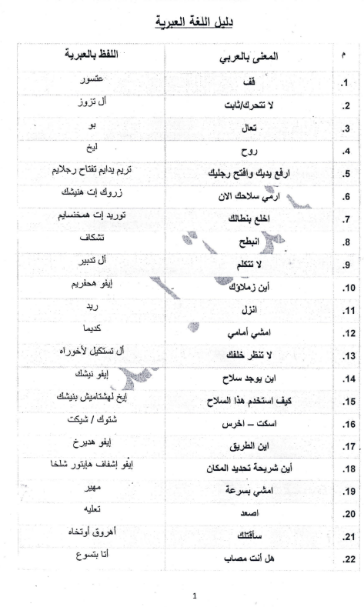 מתוך  השיחון: סעיף 7  – תוריד את המכנסיים. סעיף 14 – איפה הנשק. סעיף 21 – אהרוג אותך.