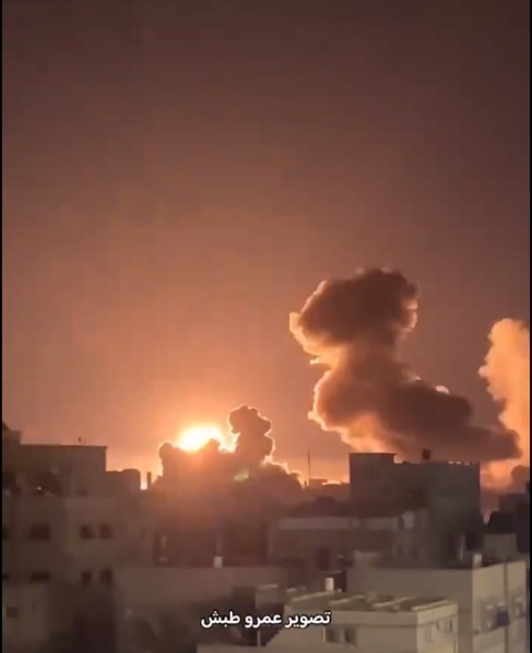 IDF attacks in the Khan Yunis area (Shehab X account, January 21, 2024). 