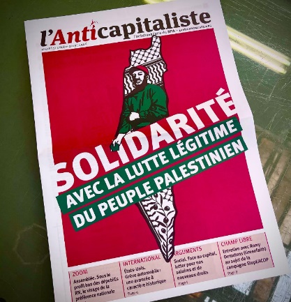 NPA party weekly with the title "Solidarity with the legitimate struggle of the Palestinian people" (NPA Instagram account, October 11, 2023)