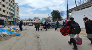 Residents leave the Zeitoun neighborhood in Gaza and move towards the Shifa Hospital (Wafa, February 20, 2024)