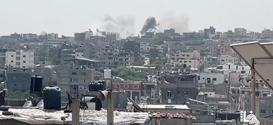 Israeli Air Force attacks in Jebalya (Wafa YouTube channel, April 23, 2024)