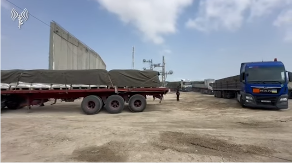 The trucks enter through the Erez Crossing (IDF spokesperson, May 1, 2024). 