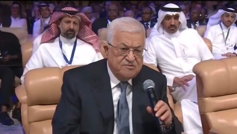 Mahmoud Abbas speaks at the World Economic Forum (Wafa, April 28, 2024).