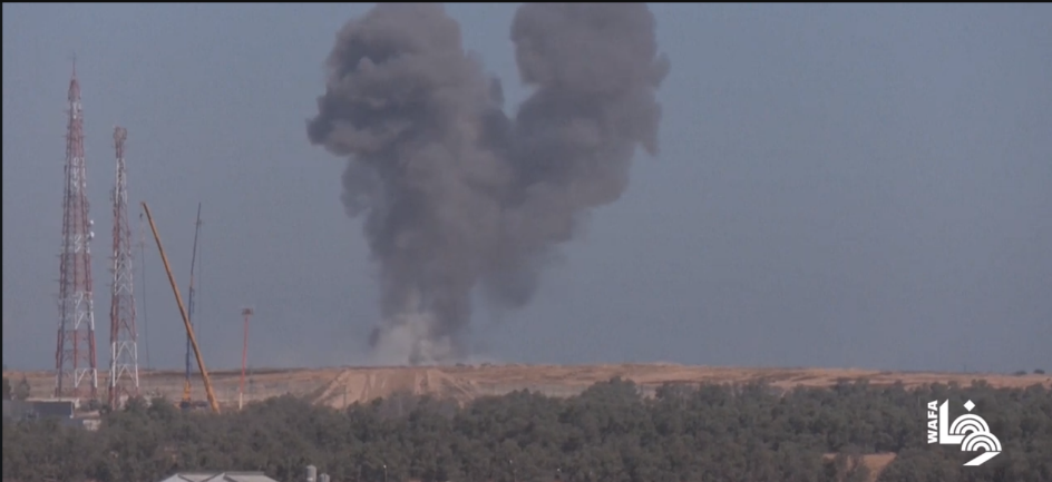 Ongoing IDF attacks in east Rafah (Wafa YouTube channel, May 9, 2024). 