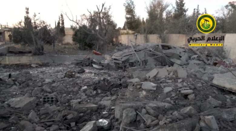 Ruins of a Nujaba Movement building in the Damascus area (Nujaba Telegram channel, May 9, 2024)