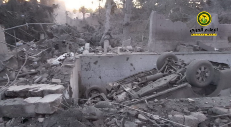 Ruins of a Nujaba Movement building in the Damascus area (Nujaba Telegram channel, May 9, 2024)