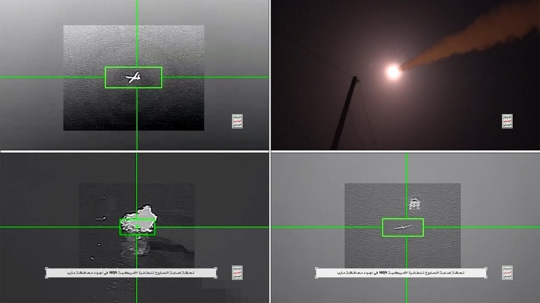 Interception of the American MQ9 drone on May 17, 2024.