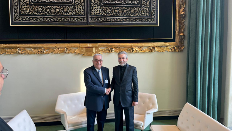 The meeting between the Iranian acting foreign minister and the Lebanese foreign minister in New York (Iranian Foreign Ministry website, July 18, 2024)