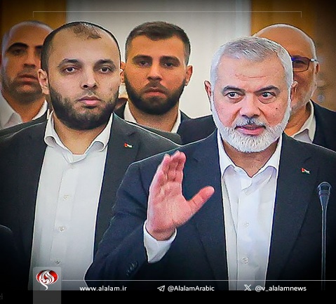 Haniyeh and Wasim Abu Shaaban (al-Alam TV X account, July 31, 2024)