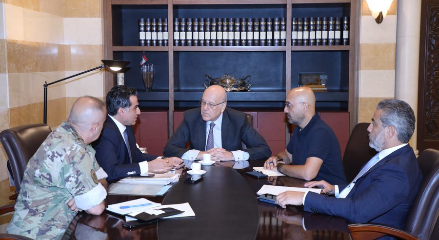 The meeting chaired by Mikati (Lebanese prime minister's X account, August 7, 2024)