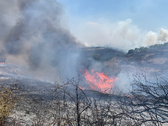 שריפות בגליל העליון בעקבות נפילות (דוברות כיבוי והצלה צפון, 17 באוגוסט 2024)