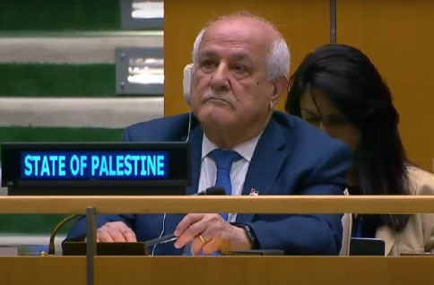 Mansour at the UN General Assembly (Wafa, September 12, 2024)