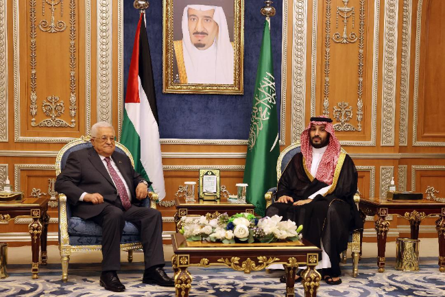 Mahmoud Abbas and the Saudi crown prince (Wafa, August 27, 2024)