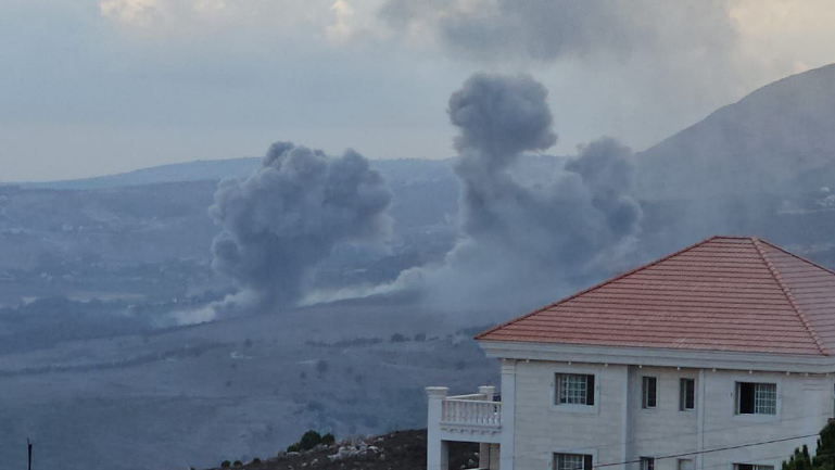 Israeli Air Force strikes on al-Mahmoudiyeh in south Lebanon (Lebanon On-News X account, September 15, 2024)