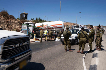 The scene of vehicle ramming (IDF spokesperson, September 11, 2024)