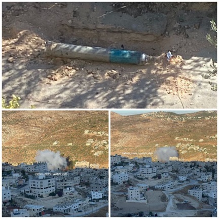 Detonating the explosive device in Nablus (Right: QudsN X account, September 17, 2024. Left: al-Shahed X account, September 17, 2024)