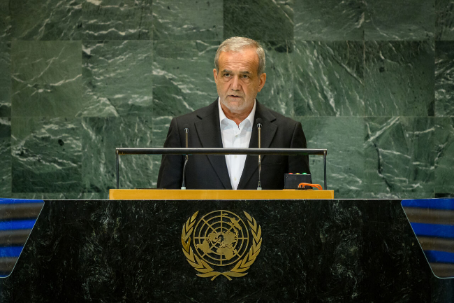 Pezeshkian speaking at the UN (IRNA, September 24, 2024)