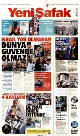 The front page Yeni Şafak, September 29, 2024