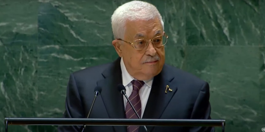 Mahmoud Abbas at the UN (UN website, February 26, 2024)