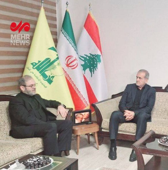 Pezeshkian at the Hezbollah headquarters (IRNA, September 30, 2024)